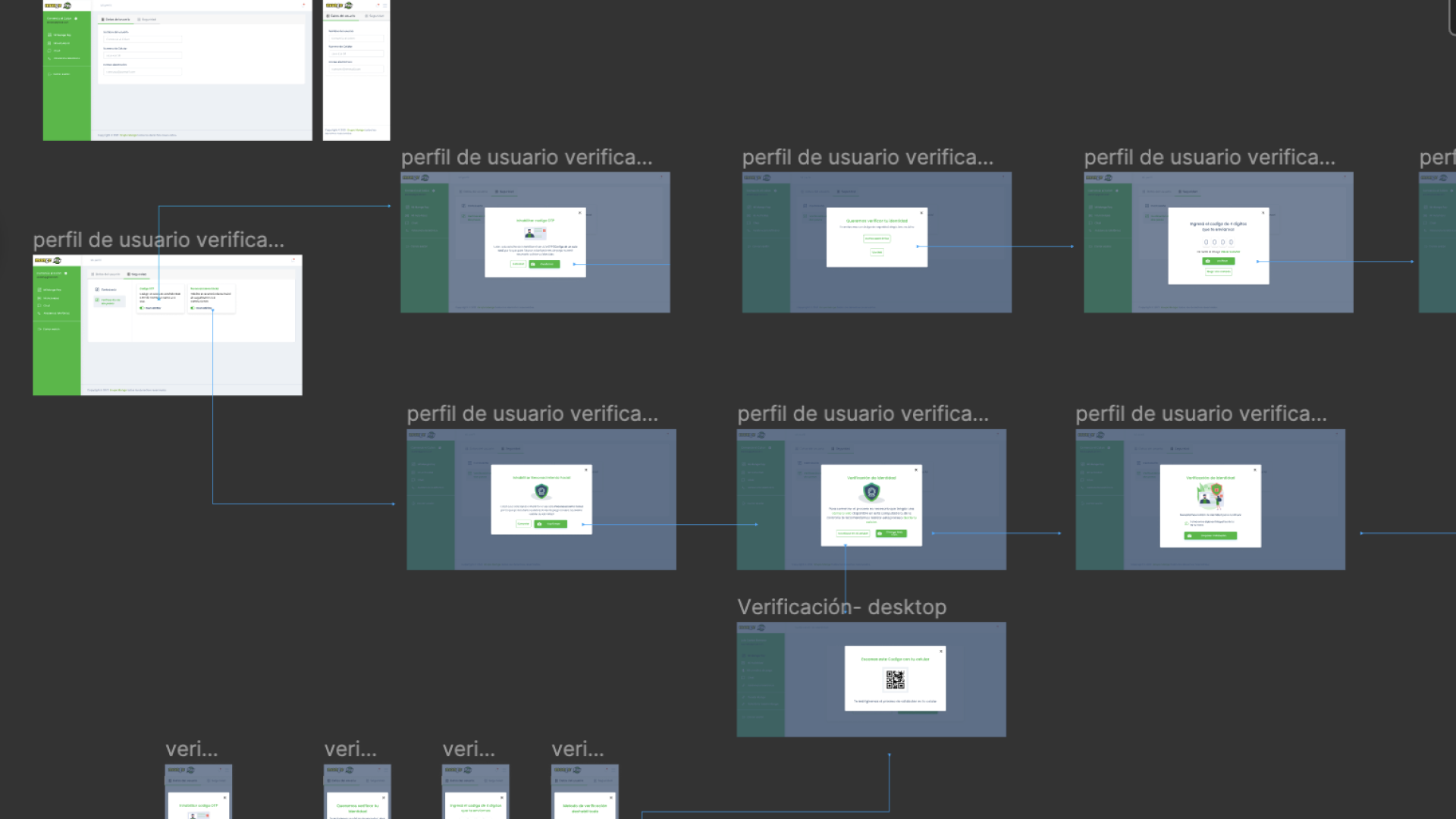 Wireframes mobile, flujo de retiro y transferencias
