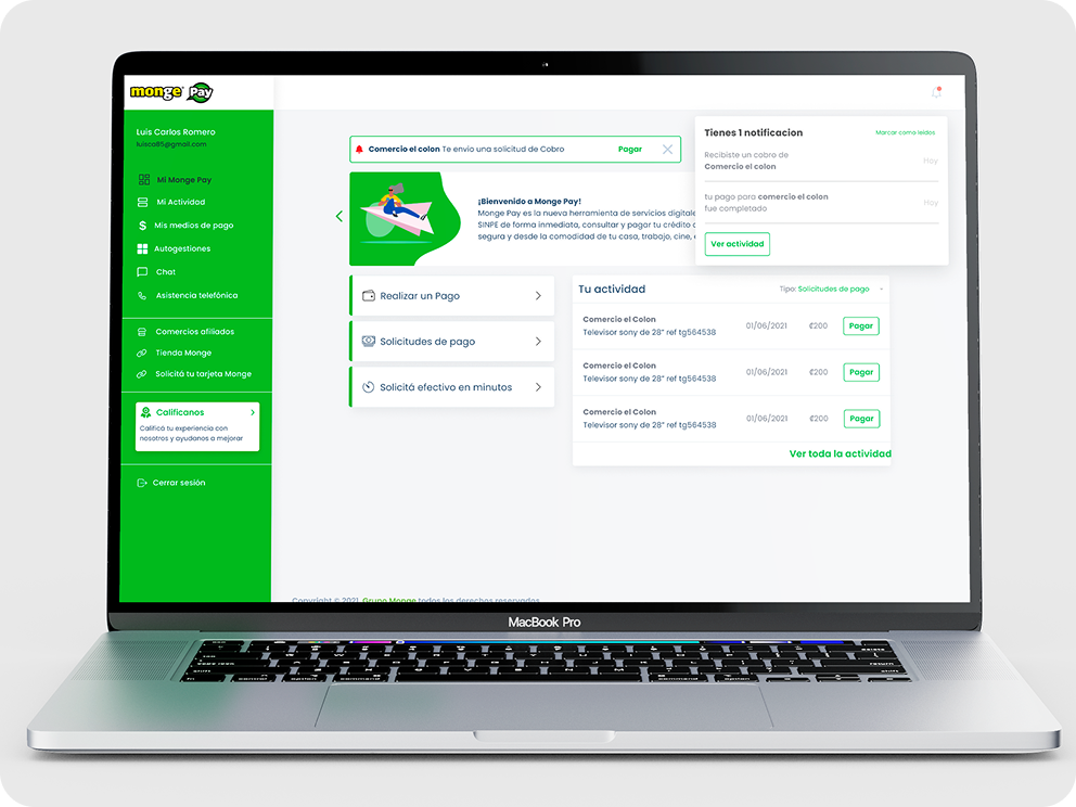Monge Pay, presentación de la plataforma de pagos